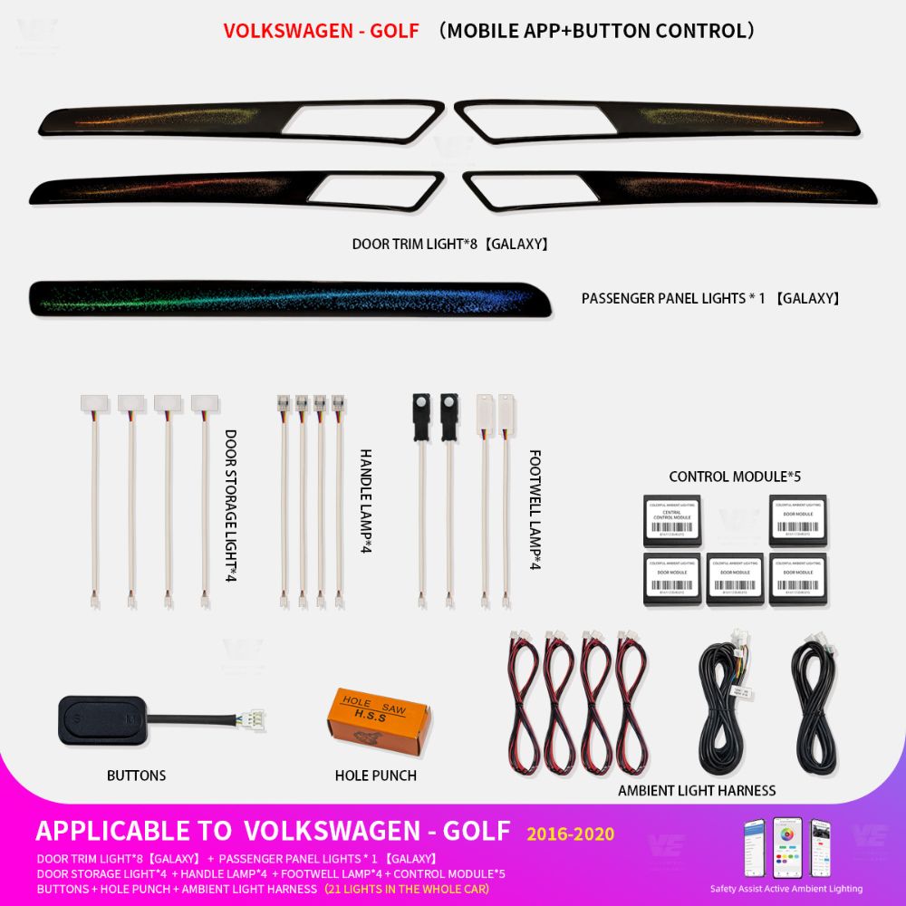 VE Volkswagen Golf 2014-2019 OEM Ambient Light