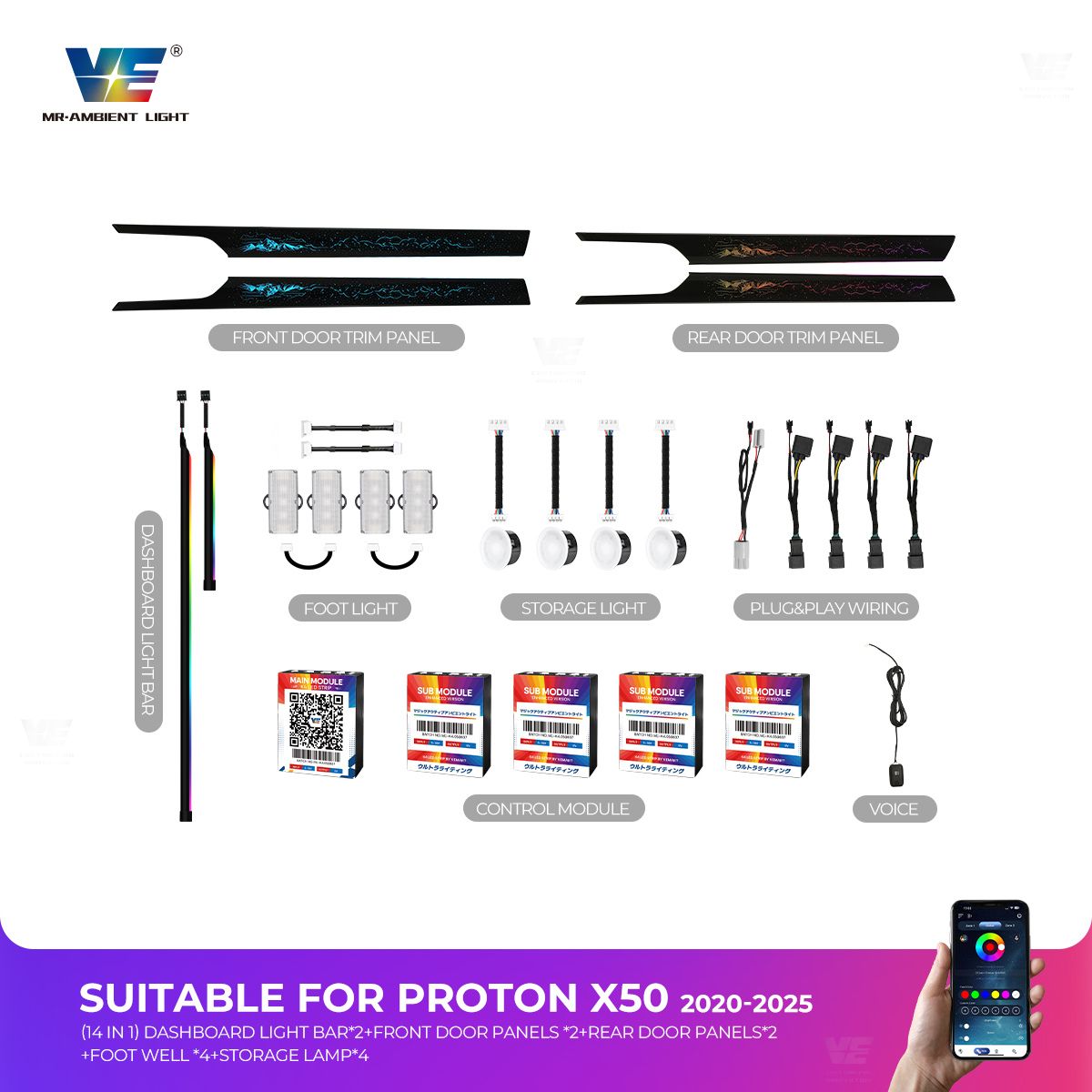 VE Proton X50 2020-2025 OEM Ambient Light