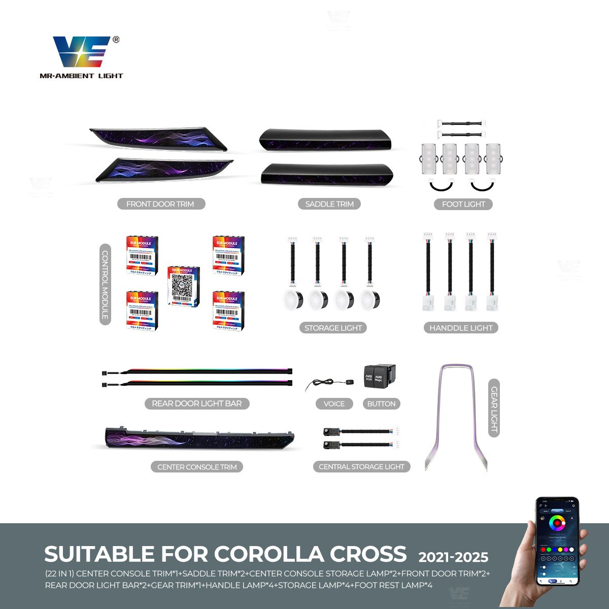 VE Toyota Corolla Cross 2021-2025 OEM Ambient Light