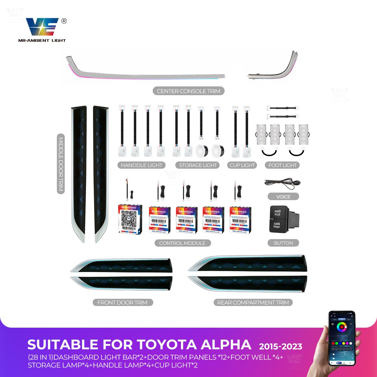 VE Toyota Alphard AGH30 2016-2022 OEM Ambient Light