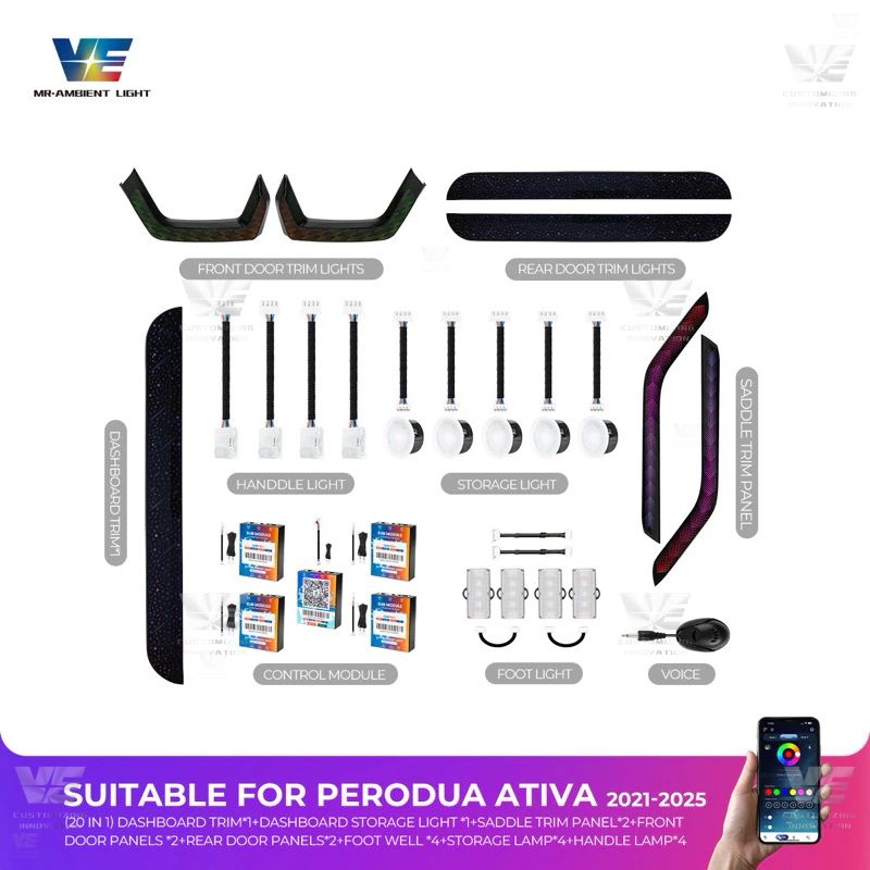VE Perodua Ativa OEM Ambient Light (2 Design)