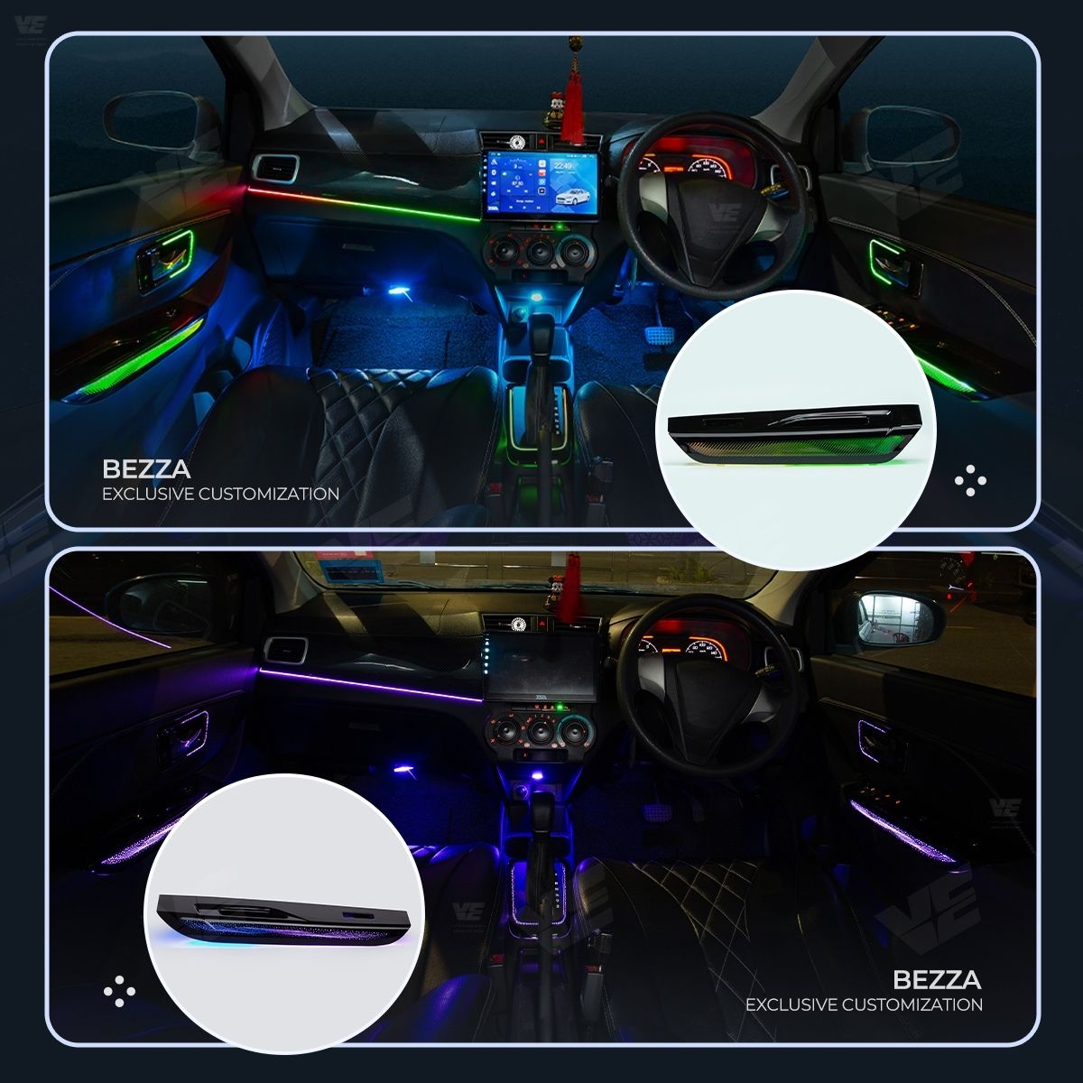 VE Perodua Bezza 2016-2025 OEM Ambient Light (3 Design)