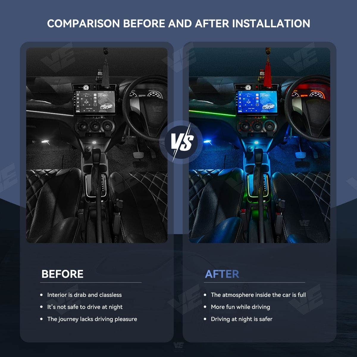 VE Perodua Bezza 2016-2025 OEM Ambient Light (3 Design)