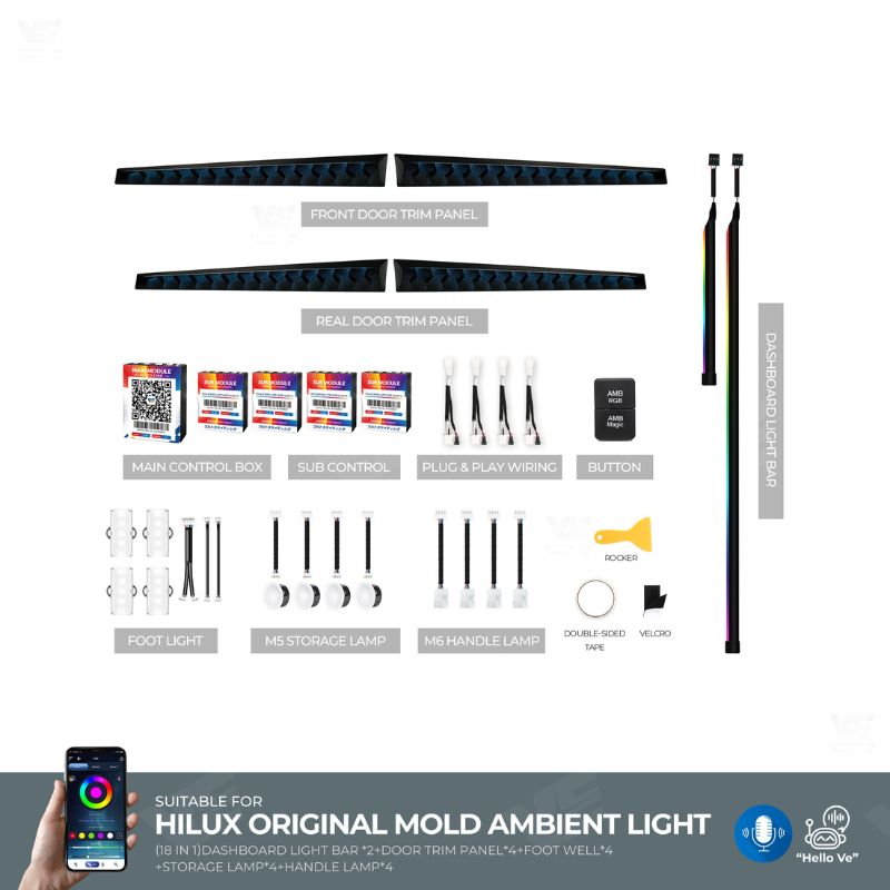 VE Toyota Hilux 2016-2025 OEM Ambient Light