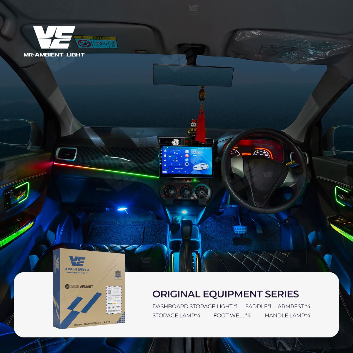 VE Perodua Bezza 2016-2025 OEM Ambient Light (3 Design)