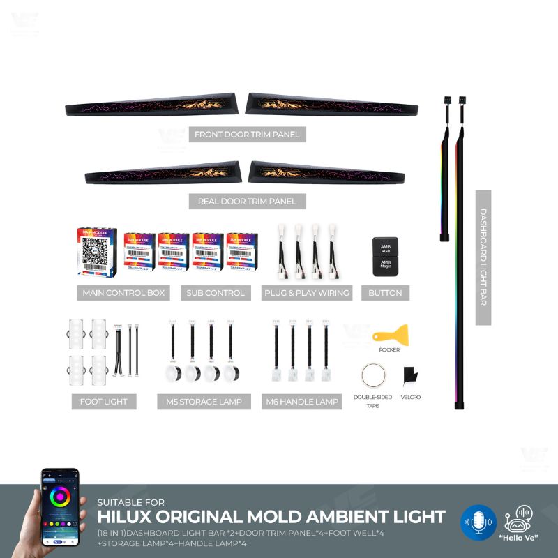 VE Toyota Hilux 2016-2025 OEM Ambient Light