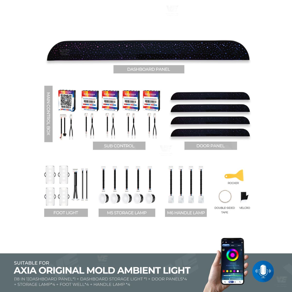 VE Perodua Axia 2023-2025 OEM Ambient Light (2 Design)