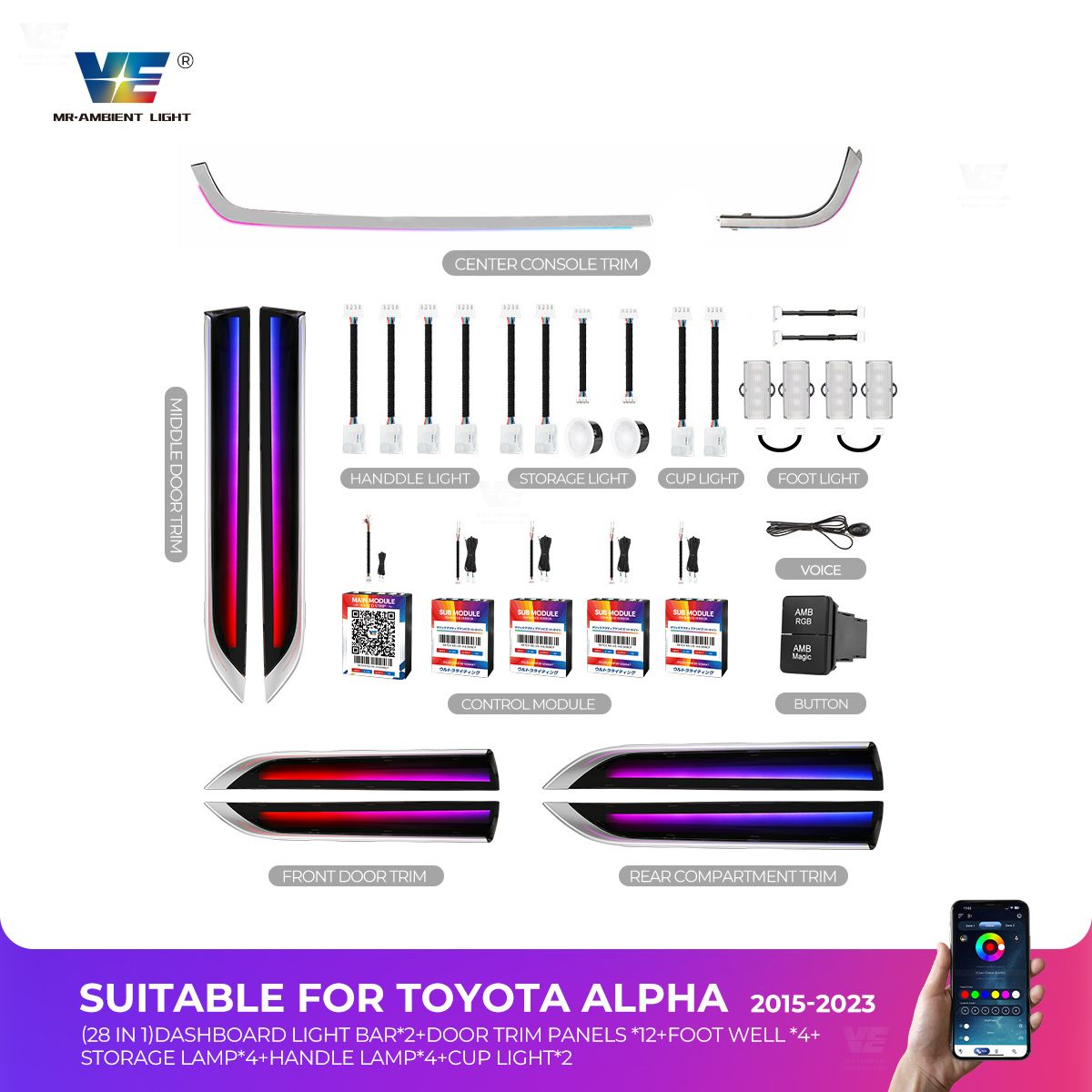 VE Toyota Alphard AGH30 2016-2022 OEM Ambient Light