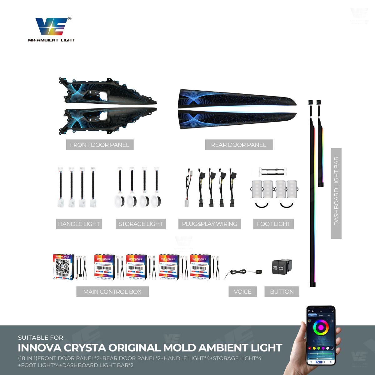 VE Toyota Innova 2016-2024 OEM Ambient Light