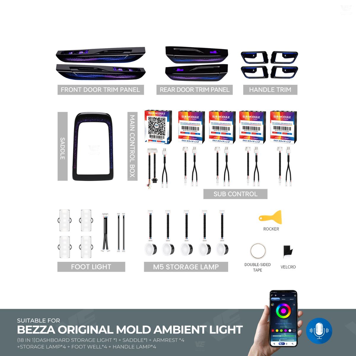 VE Perodua Bezza 2016-2025 OEM Ambient Light (3 Design)