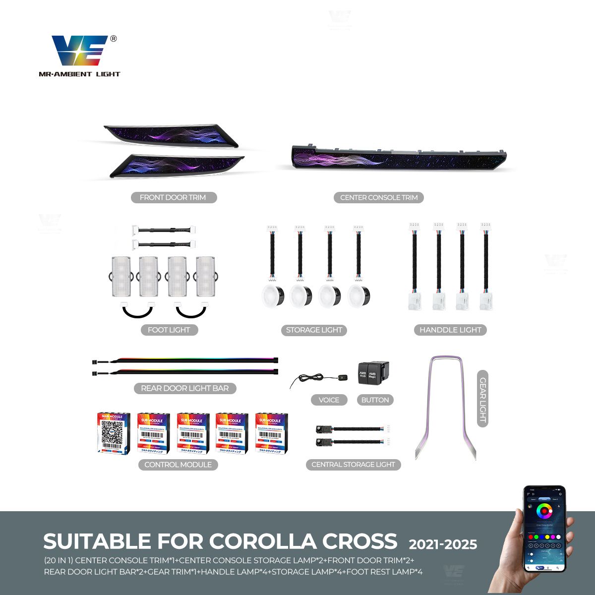 VE Toyota Corolla Cross 2021-2025 OEM Ambient Light