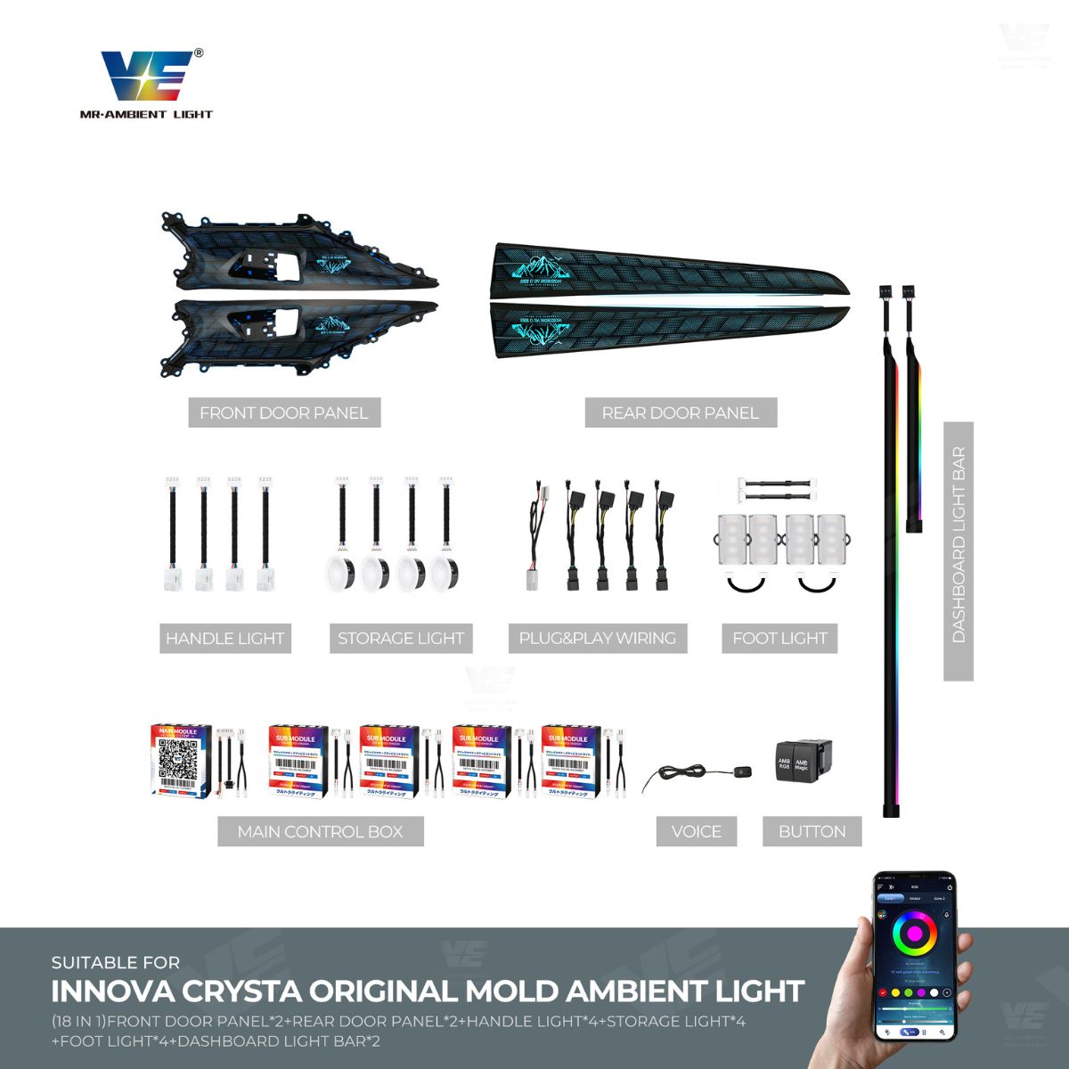 VE Toyota Innova 2016-2024 OEM Ambient Light