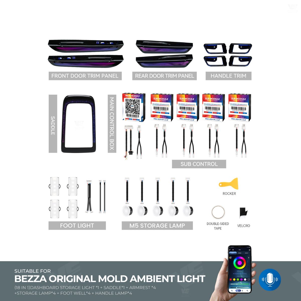 VE Perodua Bezza 2016-2025 OEM Ambient Light (3 Design)