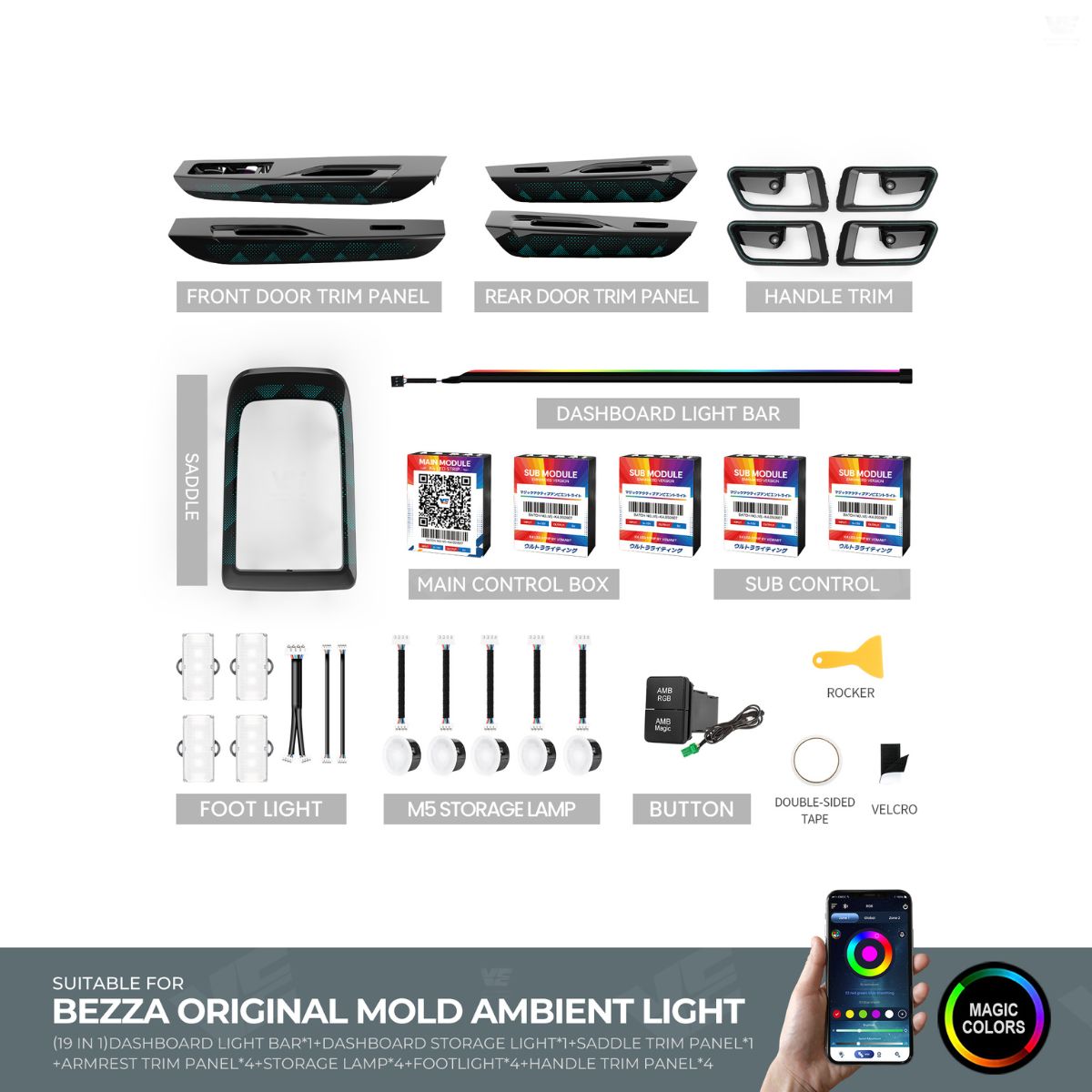VE Perodua Bezza 2016-2025 OEM Ambient Light (3 Design)